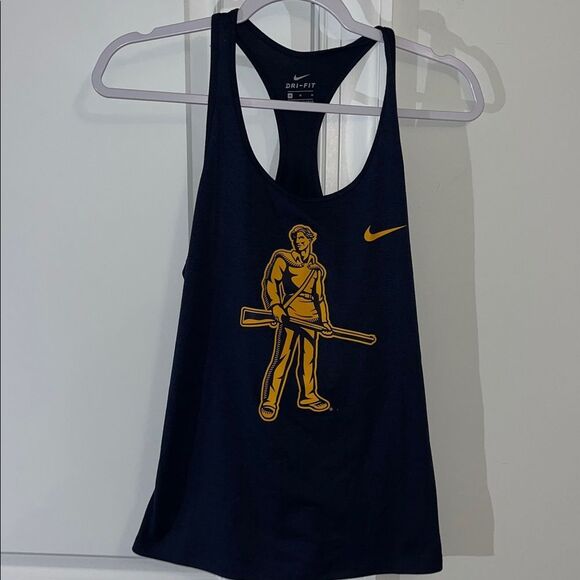Nike Tops - Nike Dri Fit Muscle Shirt Tank Sleeveless racerback T shirt Wvu West Virginia M